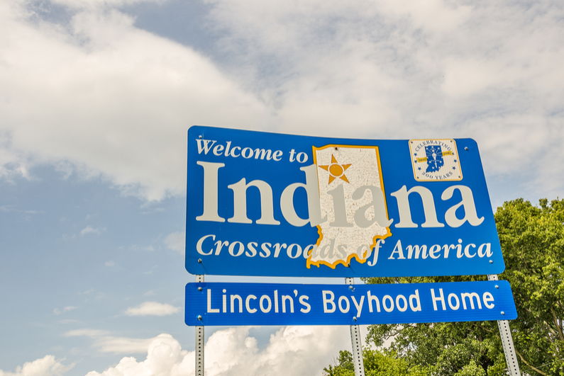 Welcome to Indiana sign