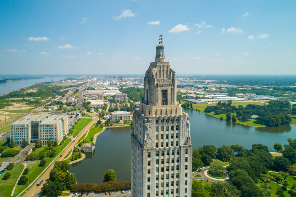 The state capitol building in Louisiana